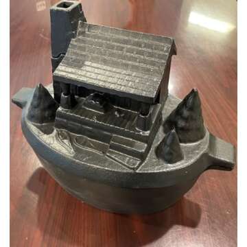 John Wright Log Cabin Steamer - Rustic Cast Iron Log Cabin Steamer with Porcelain Finish - Humidifier and Potpourri Holder for Home Decor