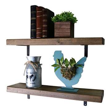 SDI Designs Rustic Farmhouse Floating Shelf Set, The Weathered Collection (24 Inch, Barnwood Brown)