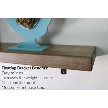 SDI Designs Rustic Farmhouse Floating Shelf Set, The Weathered Collection (24 Inch, Barnwood Brown)