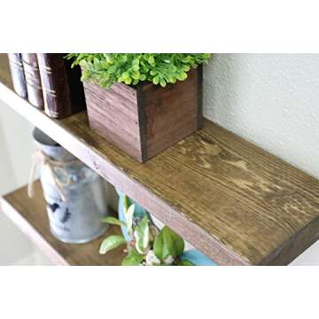 SDI Designs Rustic Farmhouse Floating Shelf Set, The Weathered Collection (24 Inch, Barnwood Brown)