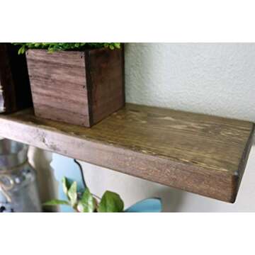 SDI Designs Rustic Farmhouse Floating Shelf Set, The Weathered Collection (24 Inch, Barnwood Brown)