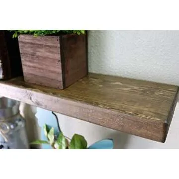SDI Designs Rustic Farmhouse Floating Shelf Set, The Weathered Collection (24 Inch, Barnwood Brown)