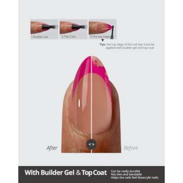 BTArtboxnails French Tip Press On Nails - Short Almond Style