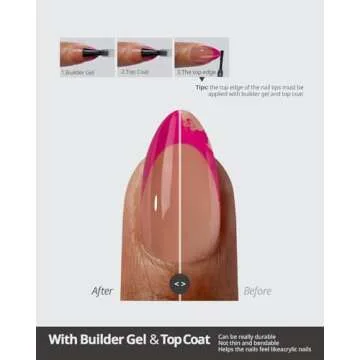 BTArtboxnails French Tip Press On Nails - Short Almond Style