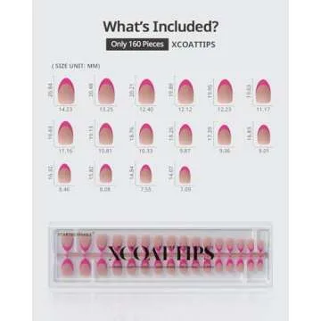 BTArtboxnails French Tip Press On Nails - Short Almond Style