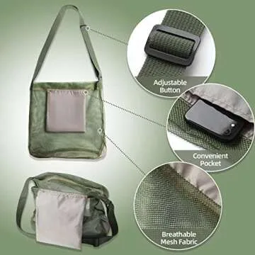 Mushroom Foraging Bag (17x16 Inches) - Foraging Kit With Mesh Bag, Adjustable Shoulder Strap, Mushroom Basket With Smartphone Pocket - Mushroom Hunting Bag, Ideal Gift For Mushroom Foragers (2 pack)