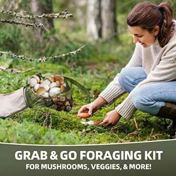 Mushroom Foraging Bag (17x16 Inches) - Foraging Kit With Mesh Bag, Adjustable Shoulder Strap, Mushroom Basket With Smartphone Pocket - Mushroom Hunting Bag, Ideal Gift For Mushroom Foragers (2 pack)