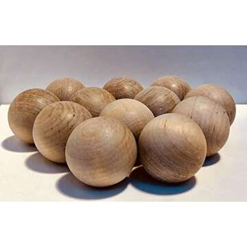 Hockey Revolution Swedish Stickhandling Balls 12-Pack - Hardwood No-Bounce Floorball Training Equipm...