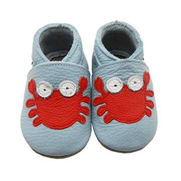 SAYOYO Soft Sole Crab Baby Moccasins for First Steps