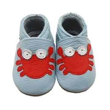 SAYOYO Soft Sole Crab Baby Moccasins for First Steps