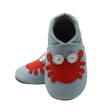 SAYOYO Soft Sole Crab Baby Moccasins for First Steps