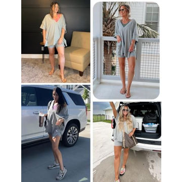 Lianlive Women's Oversized T-Shirt & Biker Short Set