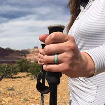 Enso Rings Women’s Infinity Silicone Wedding Ring – Hypoallergenic Wedding Band for Ladies – Comfortable Band for Active Lifestyle – 4.5mm Wide, 1.5mm Thick (White, 6)