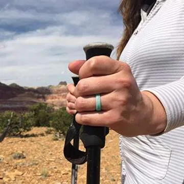 Enso Rings Women’s Infinity Silicone Wedding Ring – Hypoallergenic Wedding Band for Ladies – Comfortable Band for Active Lifestyle – 4.5mm Wide, 1.5mm Thick (White, 6)