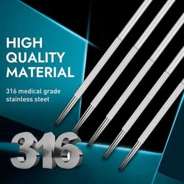 Tattoo Needles 50Pcs Yugui Tattoo Stick and Poke Needles Tattoo Gun Needles 3RL 5RL 7RL 9RL 11RL 3RS 5RS 7RS 9RS 11RS Mixed for Tattoo Kit Tattoo Supplies