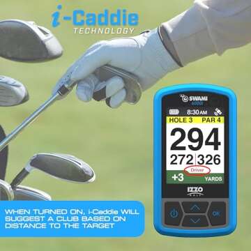 Izzo Swami 6000 Handheld Golf GPS Water-Resistant Color Display with 38,000 Course Maps & Scorekeepe...