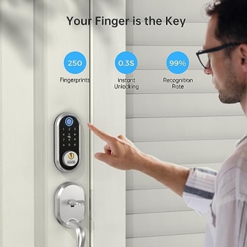 Smart Deadbolt with Fingerprint and Bluetooth Entry