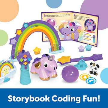 Learning Resources Coding Critters MagiCoders: Skye the Unicorn, Screen-Free Early Coding Toy For Kids, Interactive STEM Coding Pet, 22 Pieces, Ages 4+
