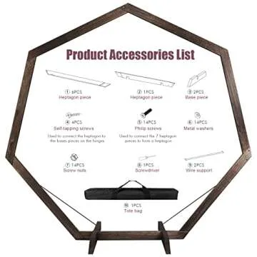 Wooden Wedding Arch 7.2FT, Heptagonal Wood Arch for Wedding Ceremony, Wood Arch for Weddings, Parties, Indoor, Outdoor, Backdrops, Garden Decorations