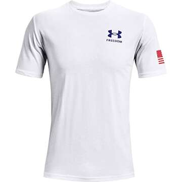 Under Armour Men's New Freedom Flag T-Shirt, White (101)/Royal, Large