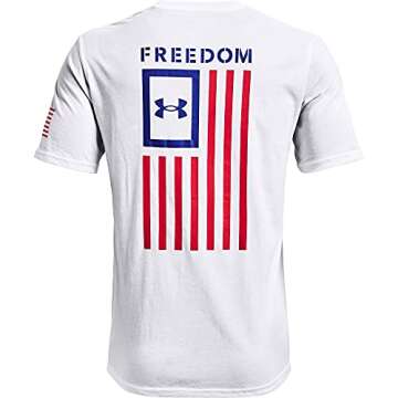 Under Armour Men's New Freedom Flag T-Shirt, White (101)/Royal, Large