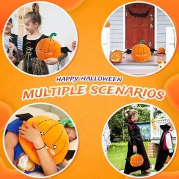 CozyWorld Pumpkin Bat Demon Plush Pillow Stuffed Animal Super Soft Sofa Cushion Stretchy Plushy Toy Halloween Party Decors Birthday 13”