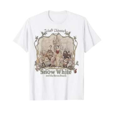 Disney Snow White And The Seven Dwarfs Vintage Portrait T-Shirt - Officially Licensed Apparel for Fa...