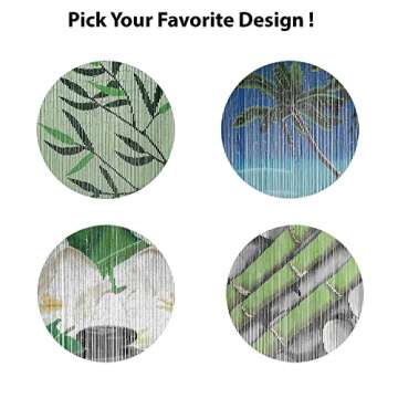 EVIDECO French Home Goods Bamboo Beaded Door Curtain 90 Strings 79" H x 36" W Leaves