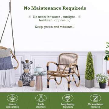 SEVENLOVE 48 Inch Artificial Boxwood Topiary Tree Set of 2, 4FT Potted Boxwood Tree Cone Topiary Artificial Plant Shrub for Front Porch Home Office Decor…