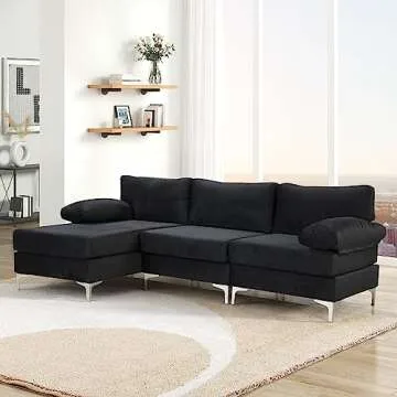 Luxurious Casa Andrea Milano Velvet Sectional Sofa