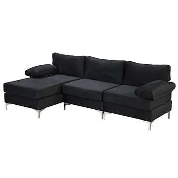 Luxurious Casa Andrea Milano Velvet Sectional Sofa