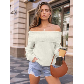 Trendy LILLUSORY Women's Off-Shoulder Sweater Winter 2024
