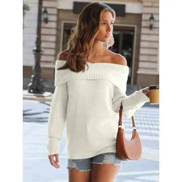 Trendy LILLUSORY Women's Off-Shoulder Sweater Winter 2024