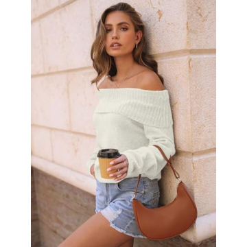 Trendy LILLUSORY Women's Off-Shoulder Sweater Winter 2024