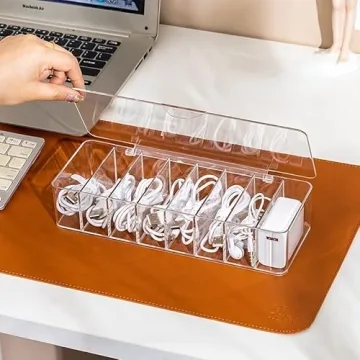 ZGDYUI Charger Organizer with 8 Compartments and Wire Ties