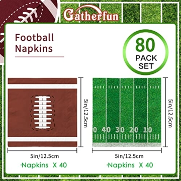 Football Birthday Party Disposable Napkins 80 Pack