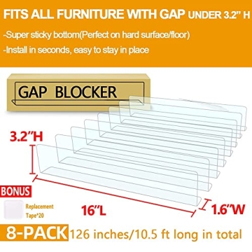8-Pack Toy Blocker for Under Furniture - BPA Free PVC