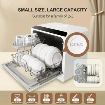 Compact Countertop Dishwasher for Apartments & RVs