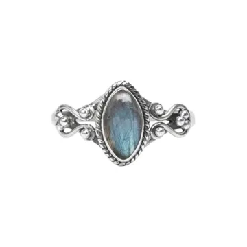 Blue Fire Labradorite Stone Ring, 925 Sterling Silver Statement Ring For Women, Handmade Ring Gemsto...