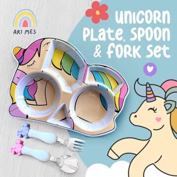 ARI MES Unicorn Plate Set - Fun, Safe & Lightweight
