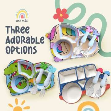 ARI MES Unicorn Plate Set - Fun, Safe & Lightweight