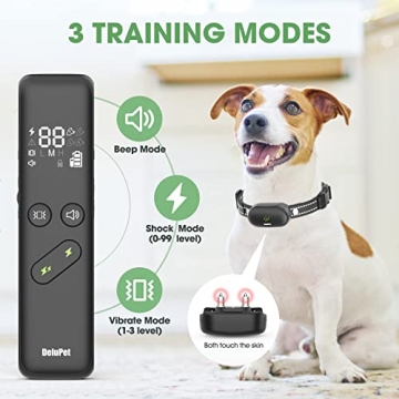 Dog Training Shock Collar - 3 Modes, Remote, Waterproof
