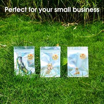 Holographic Zipper Bags with Thank You Stickers for Gifts