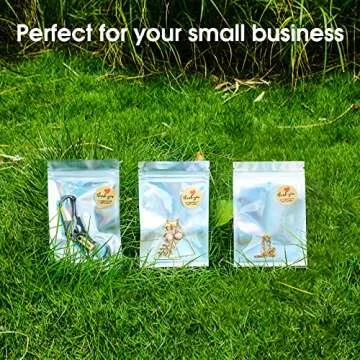 Holographic Zipper Bags with Thank You Stickers for Gifts