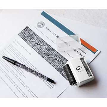 Identity Theft Protection Roller Stamps Wide Kit - Confidential Roller Stamp, Anti Theft, Privacy & ...