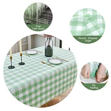 LUOLUO Yarn Dyed Buffalo Plaid Tablecloth for Any Occasion
