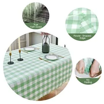 LUOLUO Yarn Dyed Buffalo Plaid Tablecloth for Any Occasion