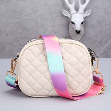 5Chaos Pastel Tie Dye Purse Strap for Crossbody Shoulder Handbag, Colorful Multicolor Canvas Adjusta...