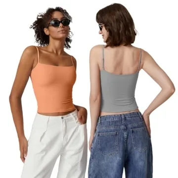 QINSEN Women Amber Yellow Double Lined Tank Top