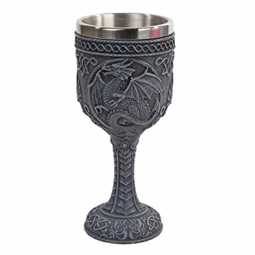 PTC Medieval Dragon Wine Goblet - Resin & Stainless Steel Chalice
